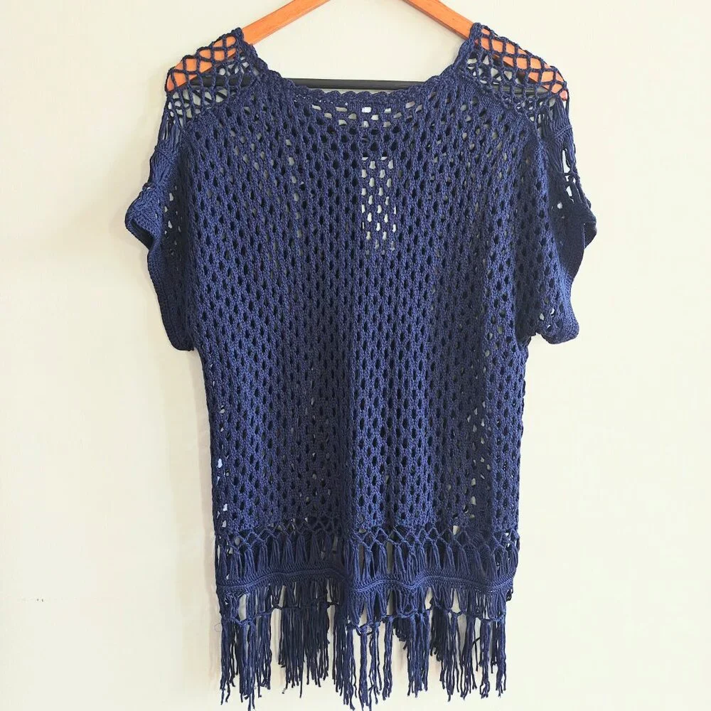 NEW YORK & CO Crochet Knit Top